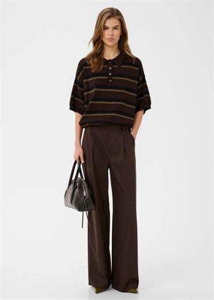 Taia ss polo bluse Mole/Black Military Gestuz